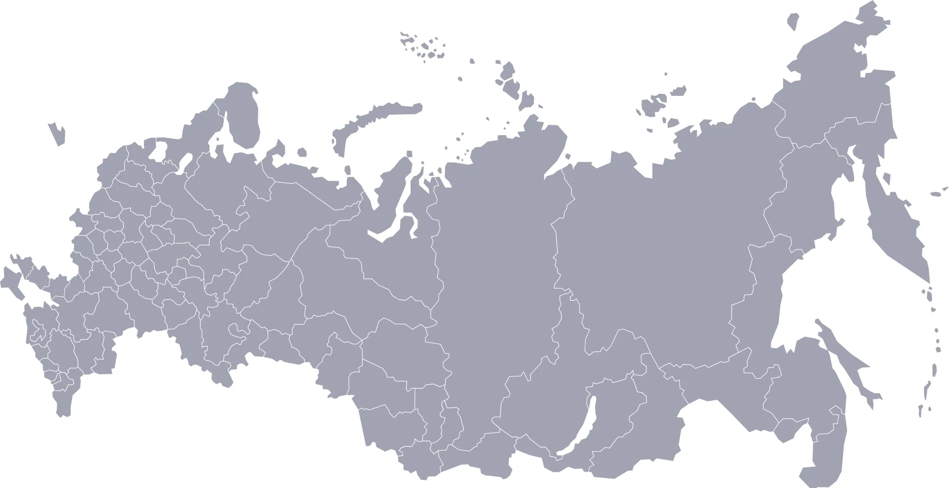 Карта России с городами, куда поставлялось оборудование